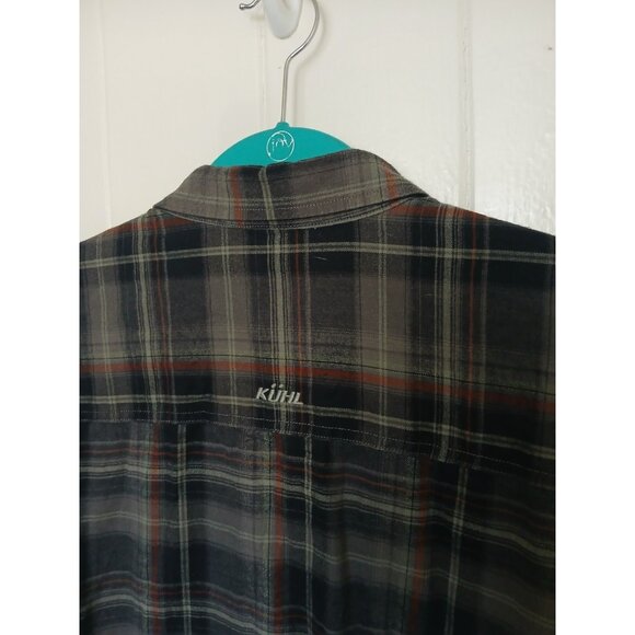 Kuhl Fugitive Shirt Men's 2XL Flannel Gray Red Plaid Button Up Long Sleeve 7202 - Picture 9 of 13